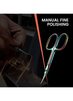 BEZOX BEZOX Curved Cuticle Scissors - Precision Manicure Scissor Nail Cuticle Trimmer, Professional Stainless Steel Nail Scissors for Cuticle Care, Cuticle Cutter Small Scissors for Women - Rainbow  - Image 5