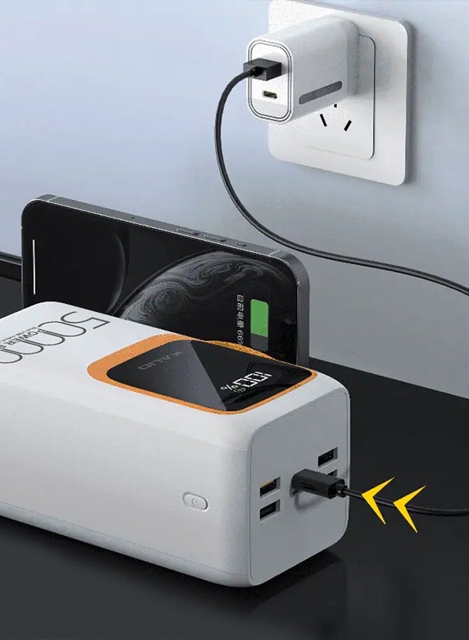 KALIO بنك طاقة سريع الشحن 50000 مللي أمبير 66 واط للأجهزة التي تعمل بتقنية Lightning وType-C، الهواتف المحمولة، الأجهزة اللوحية / أبيض - Image 5