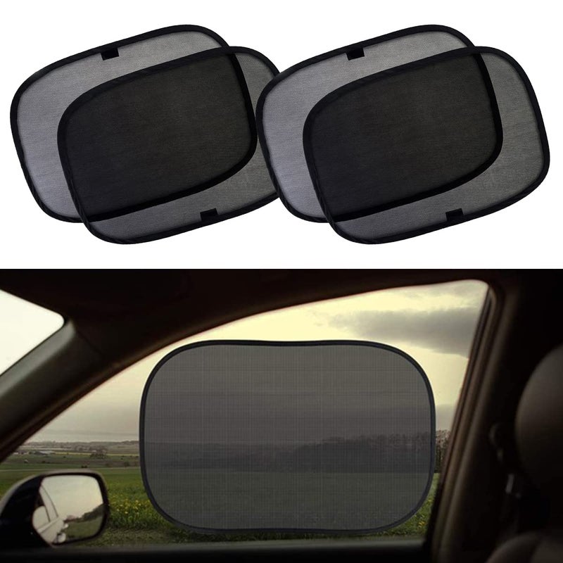 ECVV Car Window Shades  20x12 4 Pack  Car Side Window Sun Shade for Baby with Total Sun Glare Heat Blocks over 98 of harmful UV Rays UV Protection  Back Window Sunshade Blocker for Car
