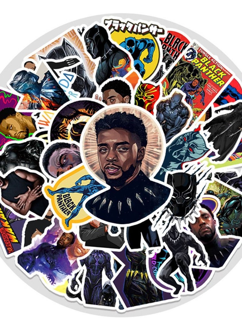 general 50-Piece Black Panther Cute Vinyl Waterproof Sticker