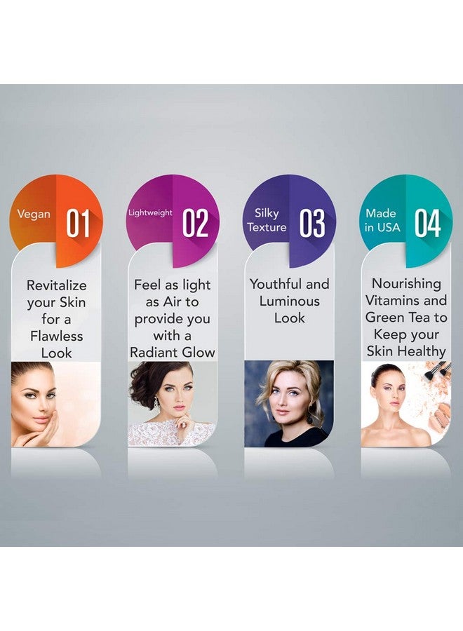 Ageless Derma Mineral Face Powder Foundation Makeup. Natural Full Coverage Loose Foundation With Vitamin And Green Tea. Made In Usa - Image 4