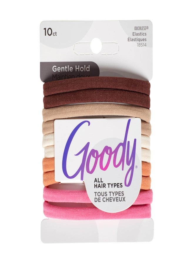 Goody Ouchless Seamless Hair Elastics, 10 Ct,Warm Tones, Damage-Free Gentle Hold Ties, No Snag or Pull, For All Occasions, Chic Styling Accessories for Women & Men, All Hair Types - Image 1