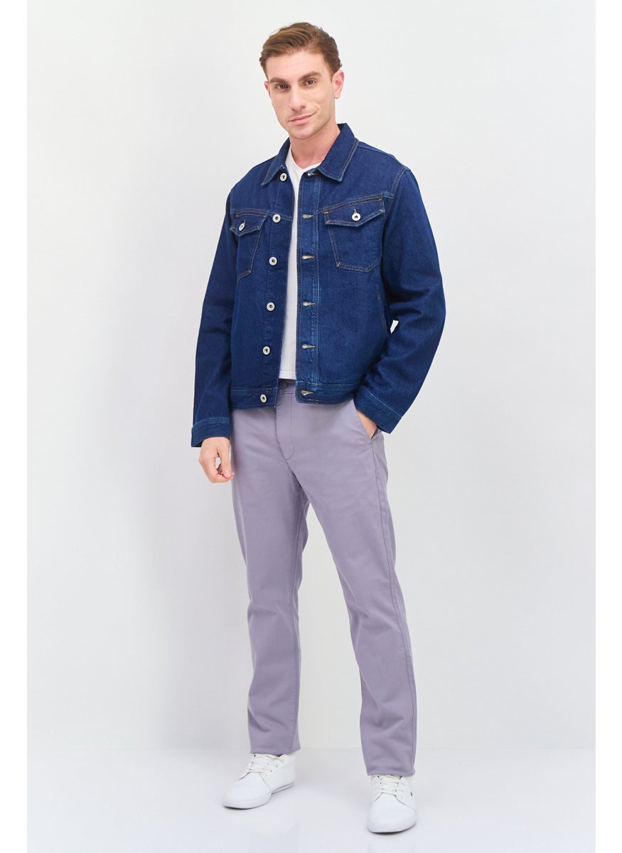 ESPRIT Men Regular Fit Plain Denim Jacket, Blue  - Image 2