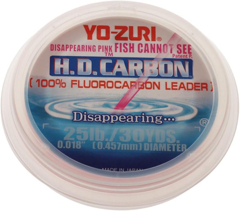 DUEL Yo-Zuri H.D. Carbon Fluorocarbon Leader - 25lb Test, 30 Yards, Disappearing Pink - Image 1