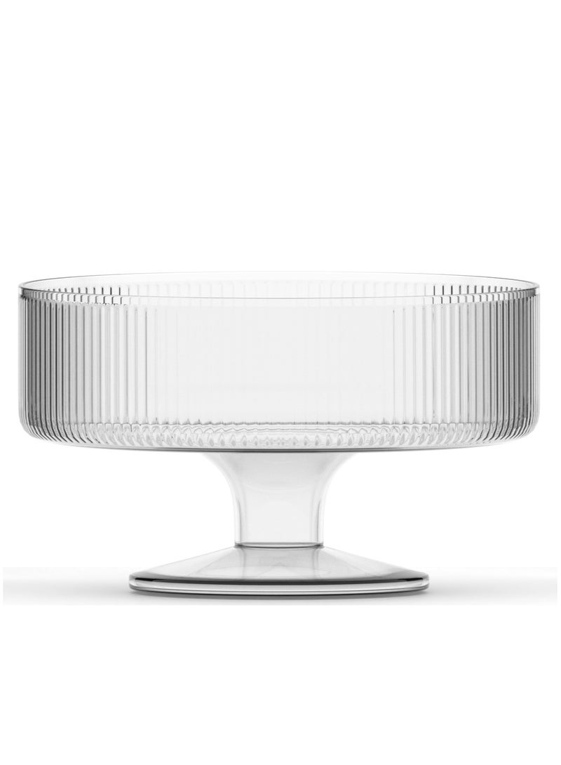 Glass Fruit Bowl - 9.5inch, Round Glass Bowl, Clear | Fruit and Salad Bowl, Centerpiece Serving Bowl  - Image 1
