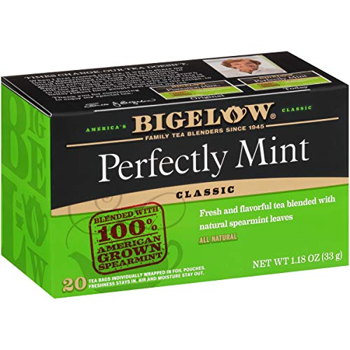 Bigelow Tea Perfectly Mint Black Tea Caffeinated with Spearmint 20 Count Box Pack of 6 120 Total Tea Bags - Image 1