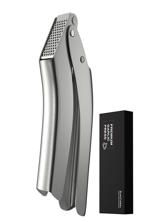 SimCoker No-Peel Garlic Press - Heavy Duty Stainless Steel Garlic Crusher, Rust-Proof & Ergonomic Handle, 270° Flip for Easy Cleaning, Dishwasher Safe, 5-Year Warranty - Image 1