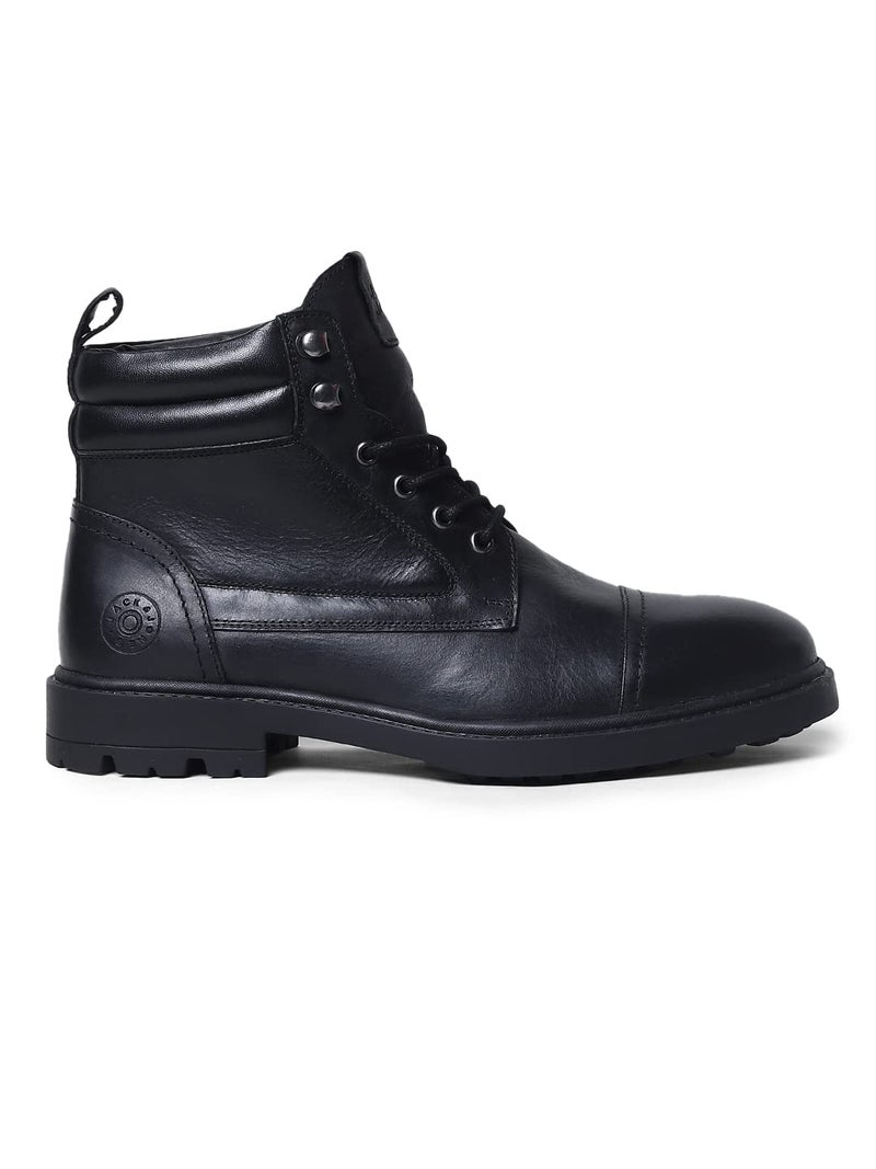 JACK & JONES JACK&JONES Black Vintage Leather Boots - Image 5