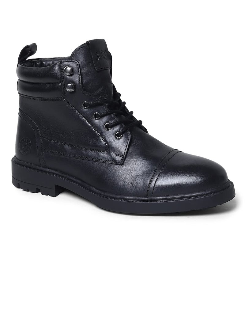 JACK & JONES JACK&JONES Black Vintage Leather Boots - Image 4