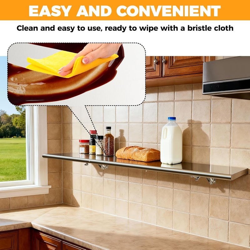 Sidasu 50" x 12" Folding Concession Shelf–Stainless Steel Food Shelf Serving for Concession Serving Window,Kitchen,Restaurant,Bar Use - Image 5