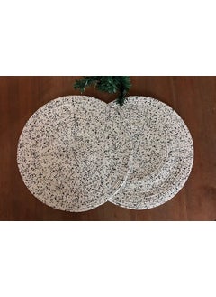 Master Piece Crafts Master Piece Crafts Set of 2 Handmade Beaded Placemats Round White and Black Placemat Dining Festive Party Table Dcor 14 inch Housewarming Gift  - Image 1