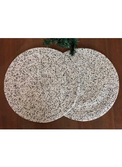 Master Piece Crafts Master Piece Crafts Set of 2 Handmade Beaded Placemats Round White and Black Placemat Dining Festive Party Table Dcor 14 inch Housewarming Gift  - Image 3