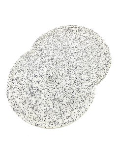 Master Piece Crafts Master Piece Crafts Set of 2 Handmade Beaded Placemats Round White and Black Placemat Dining Festive Party Table Dcor 14 inch Housewarming Gift  - Image 5