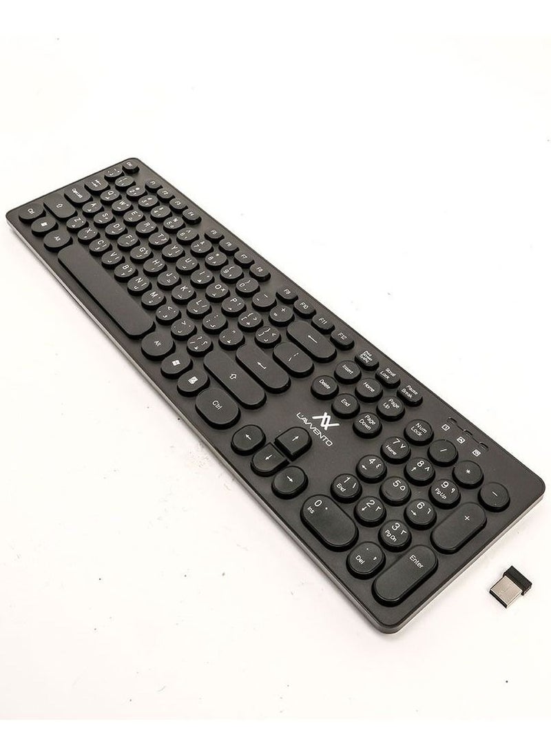 L'AVVENTO LAVVENTO (KB206) 2.4G Wireless Keyboard – ENGLISH AND ARABIC layout Injection - Black - Image 1