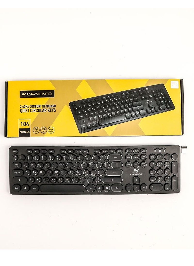 L'AVVENTO LAVVENTO (KB206) 2.4G Wireless Keyboard – ENGLISH AND ARABIC layout Injection - Black - Image 4