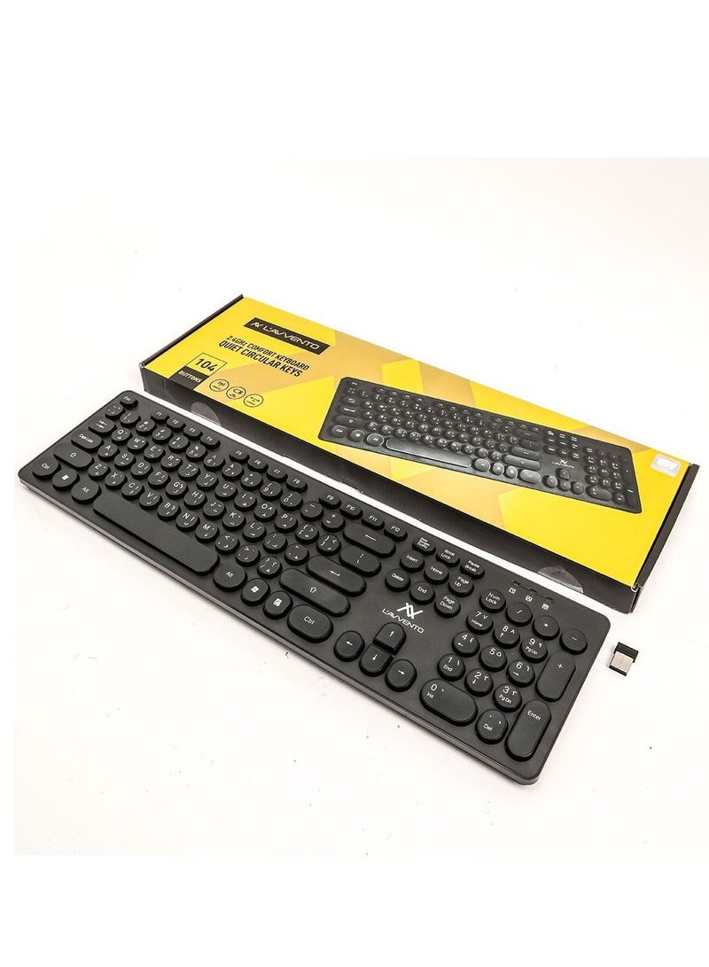 L'AVVENTO LAVVENTO (KB206) 2.4G Wireless Keyboard – ENGLISH AND ARABIC layout Injection - Black - Image 3