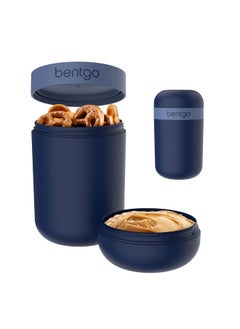 Bentgo Bentgo Snack Cup - Reusable Snack Container with Leak-Proof Design, Toppings Compartment, and Dual-Sealing Lid, Portable & Lightweight for Work, Travel, Gym - Dishwasher Safe (Navy)  - Image 1