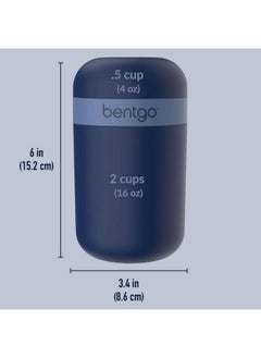 Bentgo Bentgo Snack Cup - Reusable Snack Container with Leak-Proof Design, Toppings Compartment, and Dual-Sealing Lid, Portable & Lightweight for Work, Travel, Gym - Dishwasher Safe (Navy)  - Image 4
