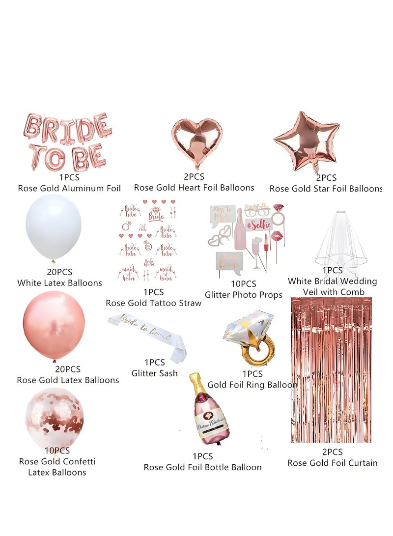 Lee Yon 72-Piece Bride to Be Decoration Set Party Balloons Bride To Be Balloon Package - Image 2