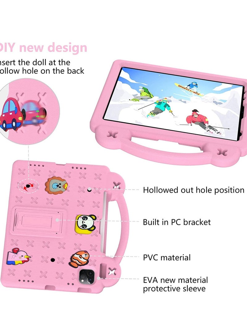 erorex Shockproof Case Compatible with iPad 10th Generation, 10.9 Inch 2022 Model, DIY Kids Cover with Pencil Holder/Handle/Stand/Shoulder Strap (Pink) - Image 3