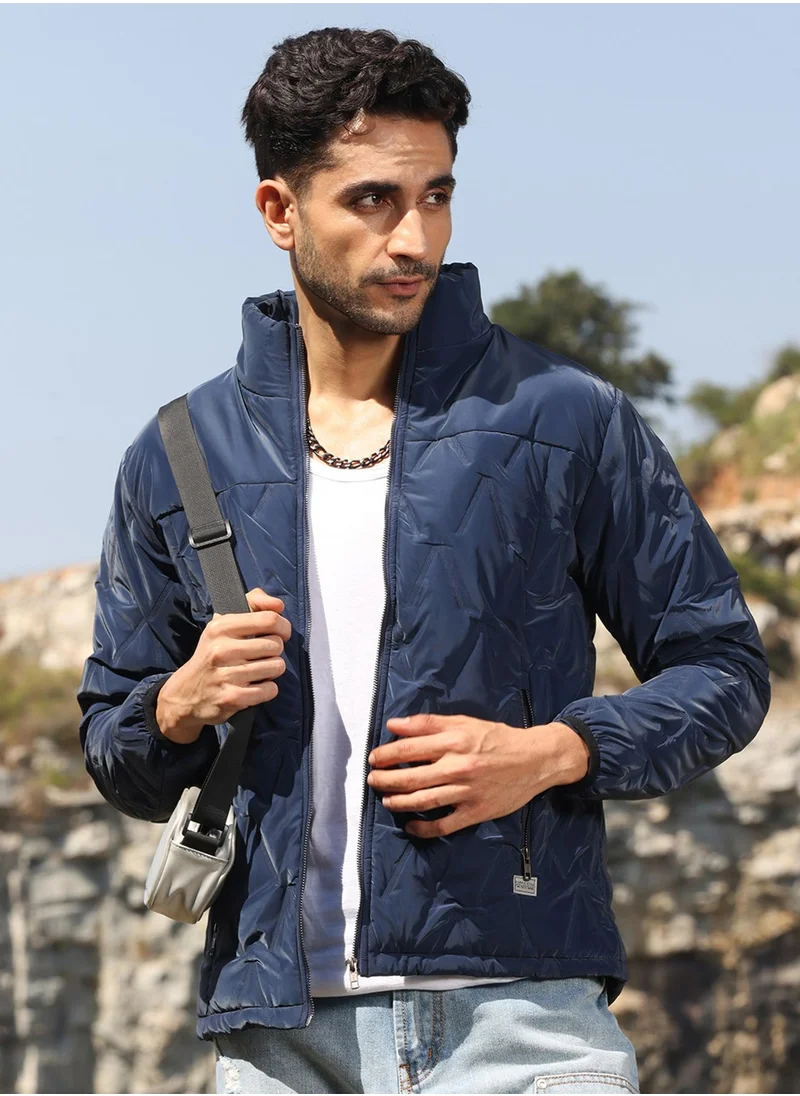 كامبوس سوترا Men's Navy Blue Parachute Puffer Jacket