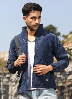 Campus Sutra Men's Navy Blue Parachute Puffer Jacket  - Image 1
