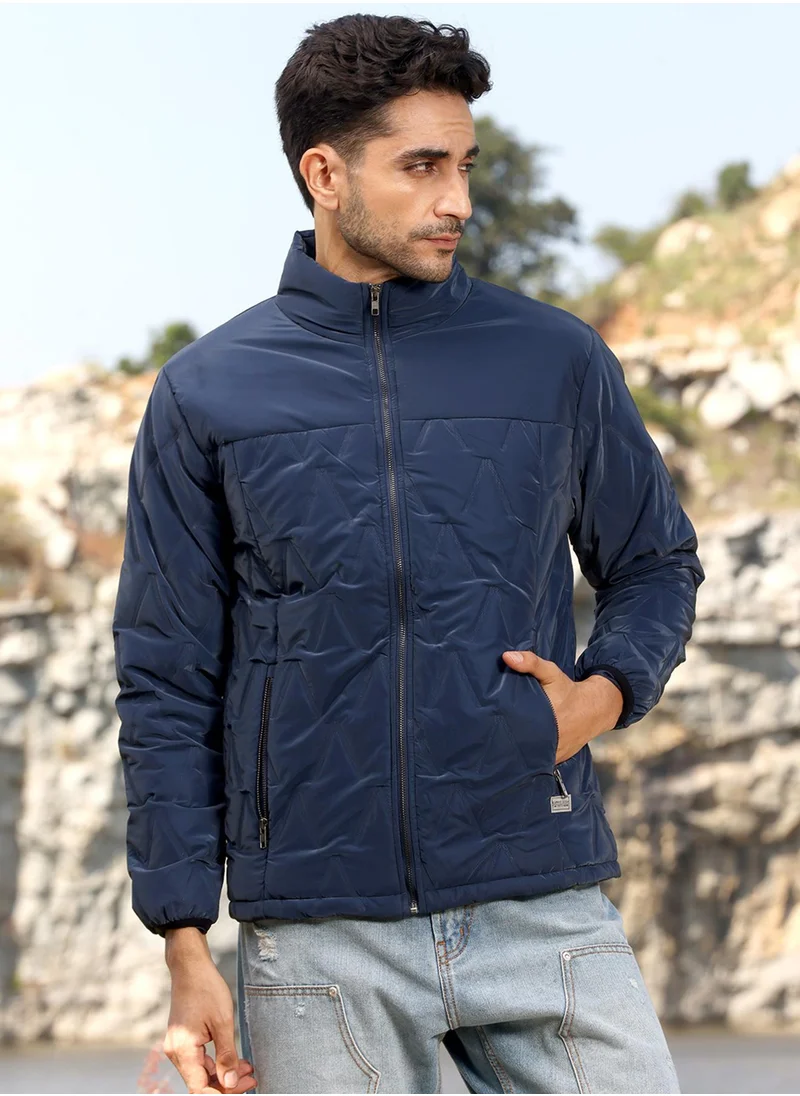 كامبوس سوترا Men's Navy Blue Parachute Puffer Jacket