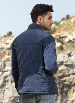 Campus Sutra Men's Navy Blue Parachute Puffer Jacket  - Image 5
