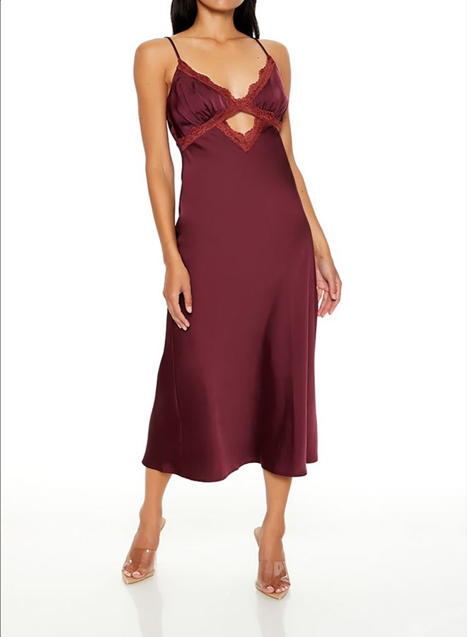 FOREVER 21 Lace-Trim Maxi Slip Dress - Image 4