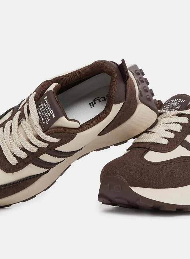 Styli Styli Color Block Lace Up Sneakers