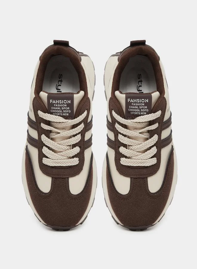 Styli Styli Color Block Lace Up Sneakers
