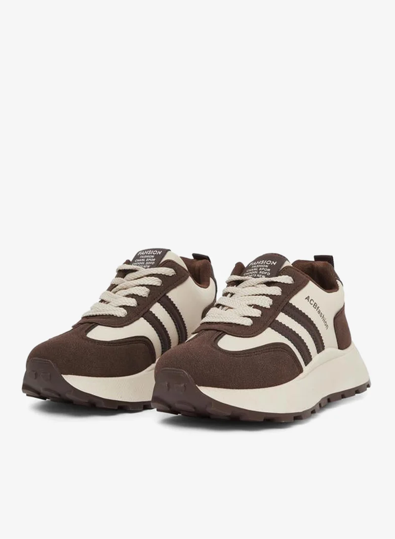 Styli Active Color Block Lace Up Sneakers