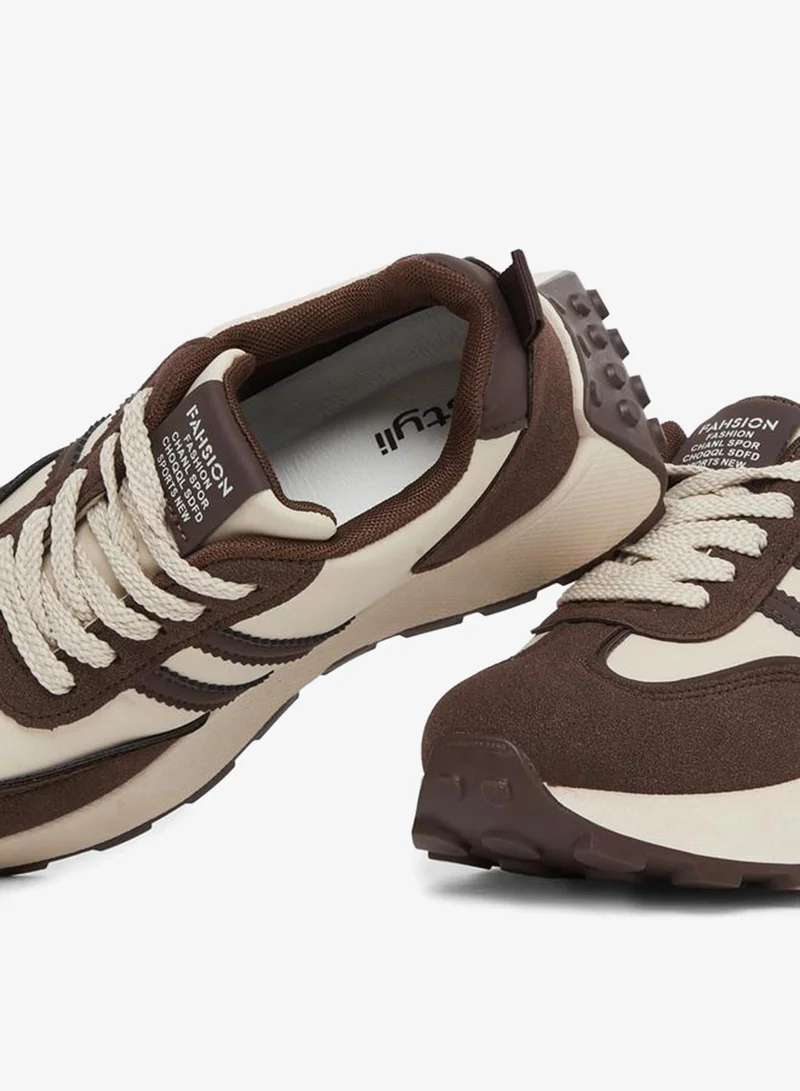 Styli  Color Block Lace Up Sneakers for Women | Best Price UAE