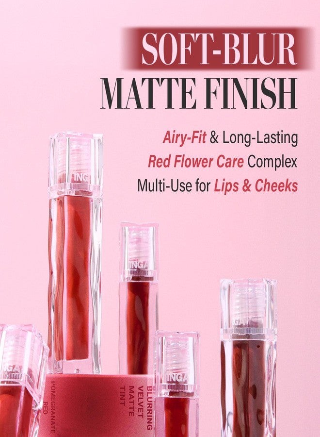 INGA Blurring Velvet Matte Lip Tint - Soft-Blur Matte Finish, Waterproof, Transfer-Proof, Long-Lasting Lip Stain, Lightweight Buildable Color with Hydrating Comfort (FIG ROSE) - Image 5