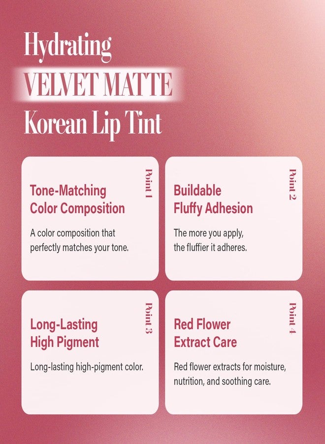 INGA Blurring Velvet Matte Lip Tint - Soft-Blur Matte Finish, Waterproof, Transfer-Proof, Long-Lasting Lip Stain, Lightweight Buildable Color with Hydrating Comfort (FIG ROSE) - Image 3