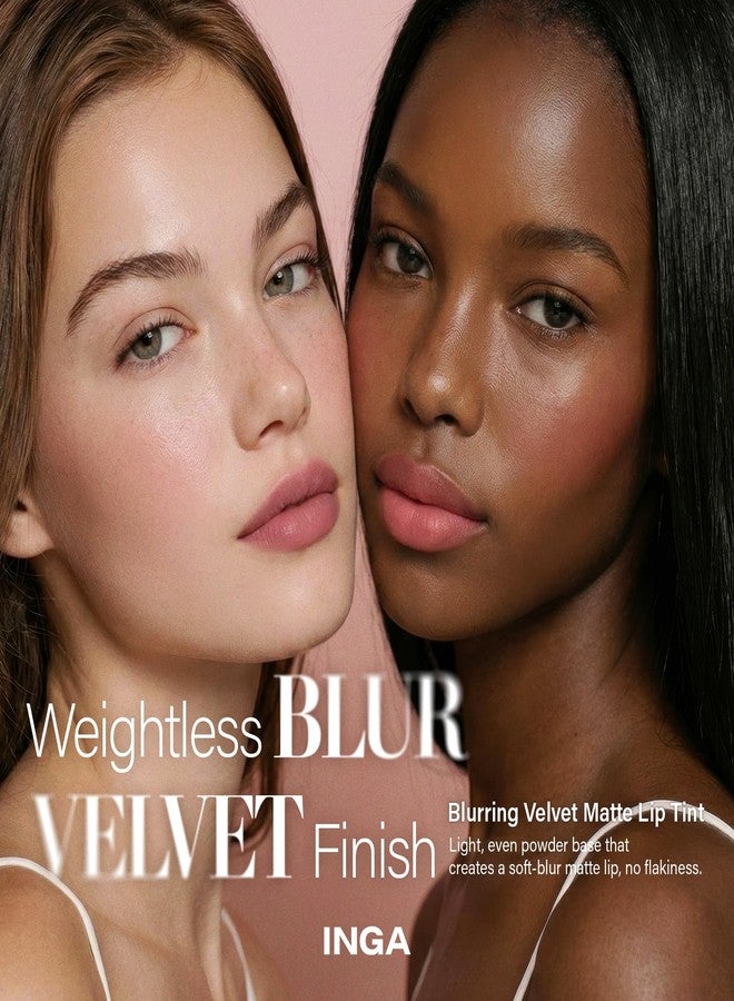 INGA Blurring Velvet Matte Lip Tint - Soft-Blur Matte Finish, Waterproof, Transfer-Proof, Long-Lasting Lip Stain, Lightweight Buildable Color with Hydrating Comfort (FIG ROSE) - Image 2