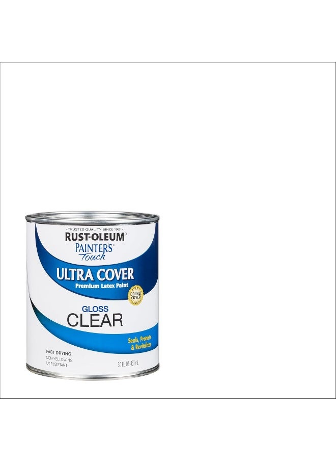 RUST-OLEUM - Rust-Oleum Painter's Touch Latex Paint, Quart, Gloss Clear - Image 1