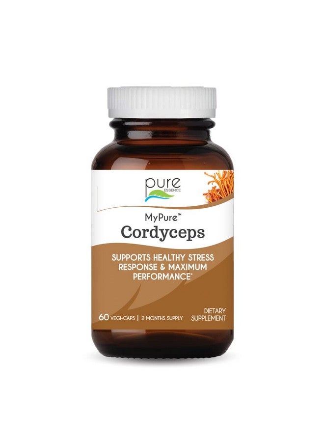 PURE ESSENCE LABS Mypure Cordyceps Organic Mushroom Supplement 100% Real Mushroom Extract Best For Immune Support Stress Relief Build Energy For Adult Men And Women (60 Capsules) - Image 2