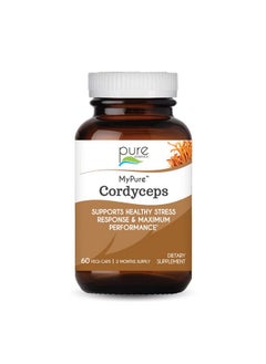 PURE ESSENCE LABS Mypure Cordyceps Organic Mushroom Supplement 100% Real Mushroom Extract Best For Immune Support Stress Relief Build Energy For Adult Men And Women (60 Capsules)  - Image 1