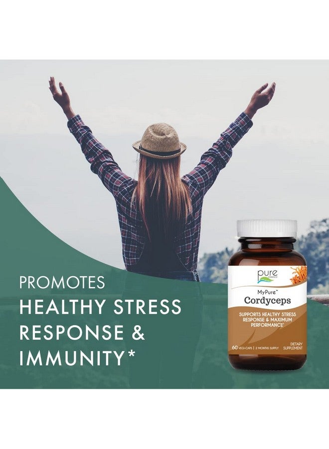 PURE ESSENCE LABS Mypure Cordyceps Organic Mushroom Supplement 100% Real Mushroom Extract Best For Immune Support Stress Relief Build Energy For Adult Men And Women (60 Capsules) - Image 4
