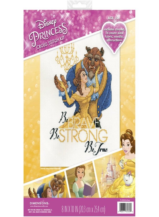 Dimensions 70-35358 Disney Be Brave Counted Cross Stitch Kit, Beauty and the Beast Cross Stitch, 8" x 10",Ivory - Image 4