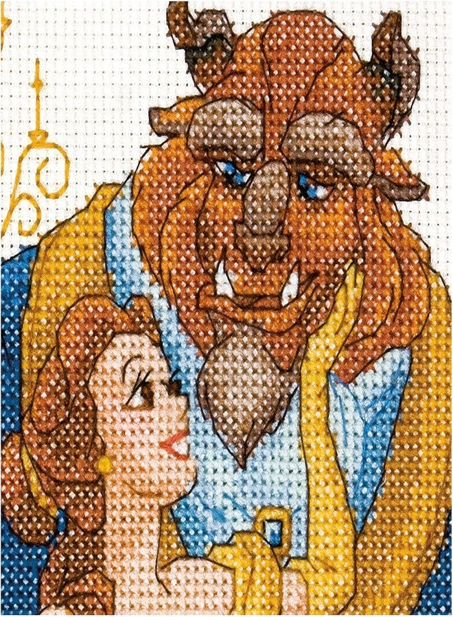 Dimensions 70-35358 Disney Be Brave Counted Cross Stitch Kit, Beauty and the Beast Cross Stitch, 8" x 10",Ivory - Image 3