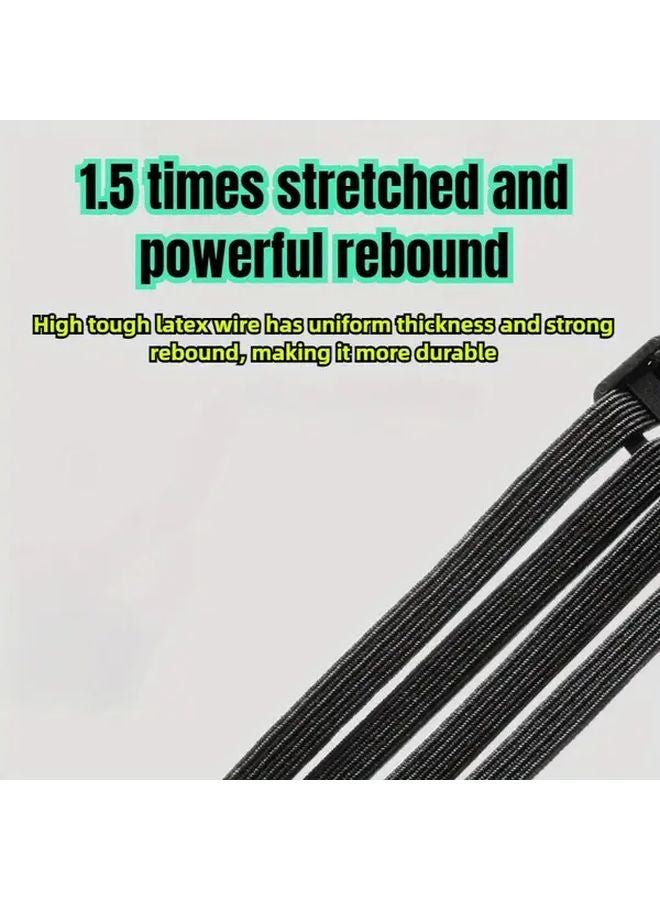 قطعتان من أربطة الدراجات النارية المرنة 4 في 1 متعددة الوظائف مع خطاطيف أسود 23-35 بوصة - Image 4