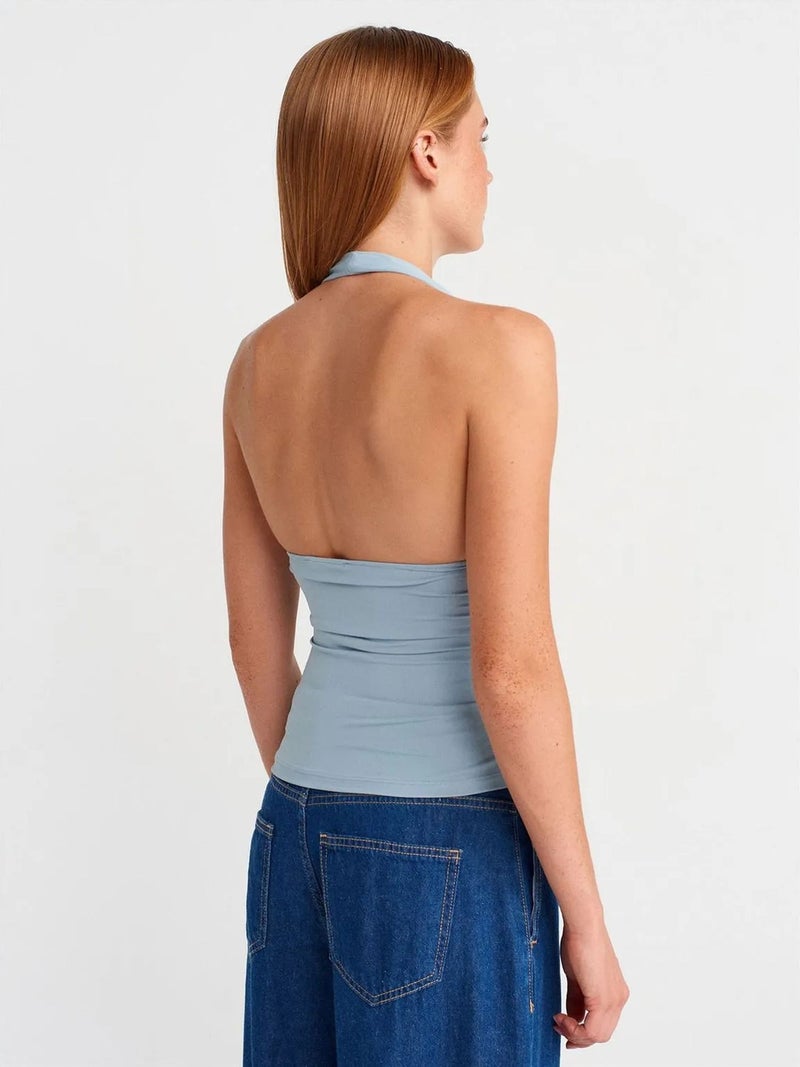 DILVIN Slim-fit Halterneck Blouse - Image 2