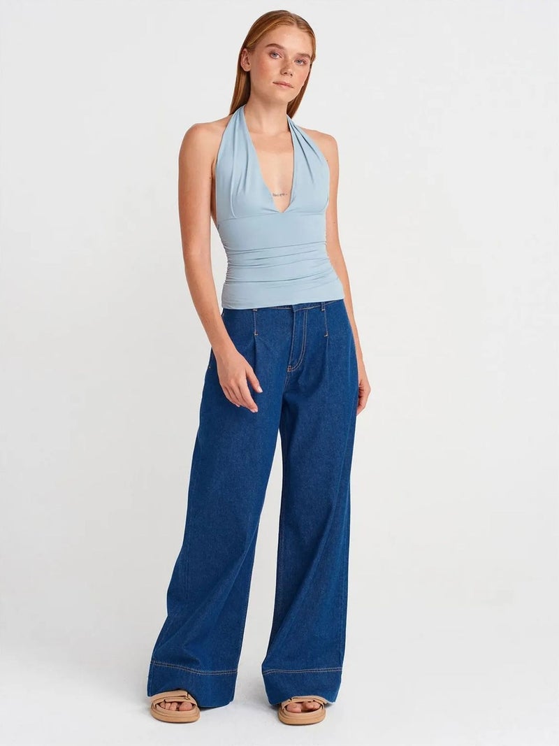 DILVIN Slim-fit Halterneck Blouse - Image 4