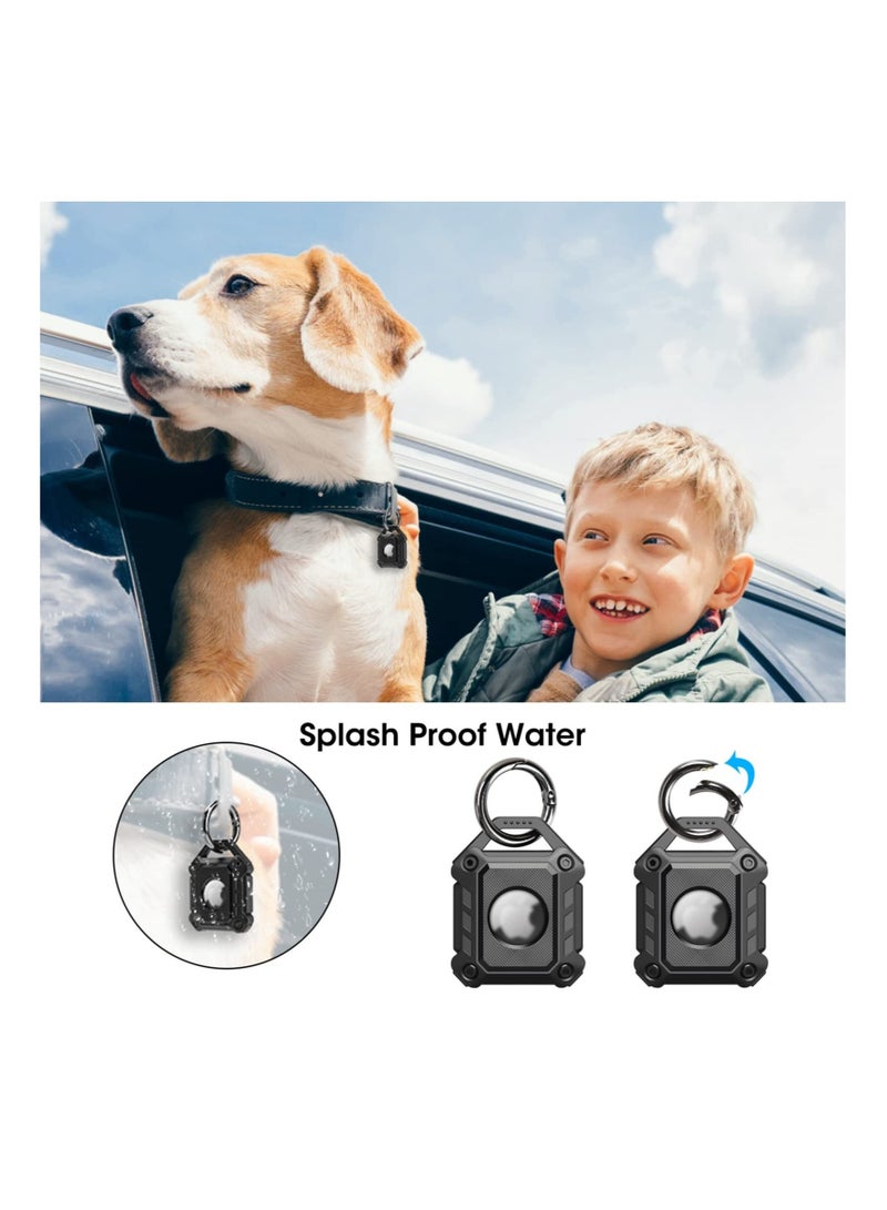 Captaintech 2 Pack AirTag Holder for Apple Airtags, Smart AirTag Case Cover Protective Keyring Pendants TPU Fall Scratch-Resistant Airtags Tracker Cover for keys Luggage Bags Dog Cat Collar - Image 3
