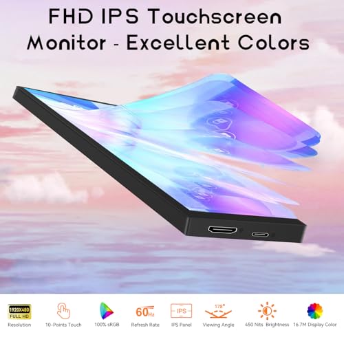 AISHICHEN 8.8 Inch Small Touchscreen Monitor, PC Temperature Display, PC Sensor Panel Display, IPS USB Mini Screen for Raspberry Pi, AIDA64 CPU RAM Data Temperature Monitor for ARGB Computer Case - Image 2