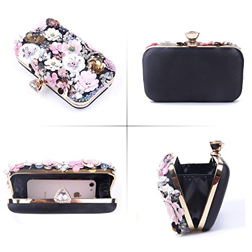 Lanpet Women Clutches Flower Evening Handbag Chain Strap Shoulder Bag - Image 3