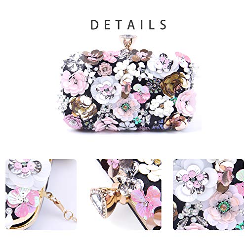 Lanpet Women Clutches Flower Evening Handbag Chain Strap Shoulder Bag - Image 4