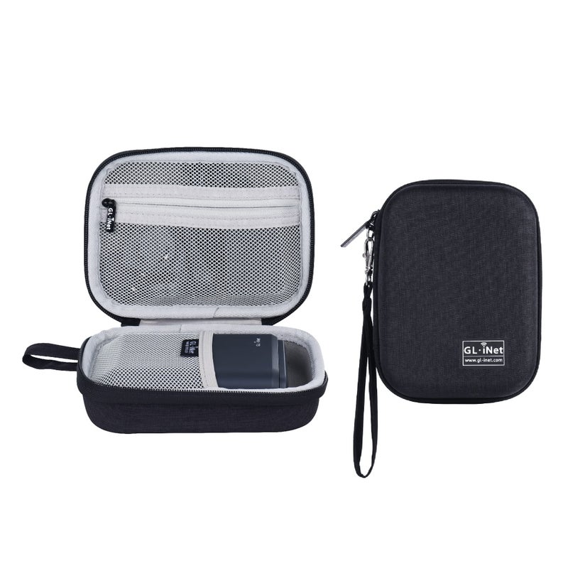 GL.iNet GL.iNet Gadget Organizer Case for Travel Routers GL-AXT1800/ MT3000/ SFT1200/ E750/ A1300, Chargers, Cables, and Accessories, Durable Pouch, Hand-Carry EVA Bag, Anti-Shock, Water Resistant (Black)  - Image 1